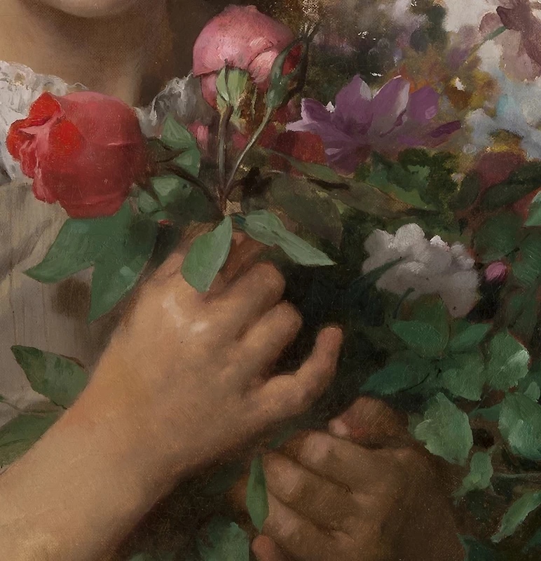 Bambina con bouquet di fiori, 1896 - dettaglio